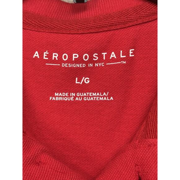 Aeropostale A87 Men’s Red 100% Cotton Short Sleeve Golf Polo Shirt Size L - Picture 3 of 8
